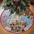 Personalized Christmas Tree Skirt with Disney Castle Design for Family Tree Skirt GradoCreations