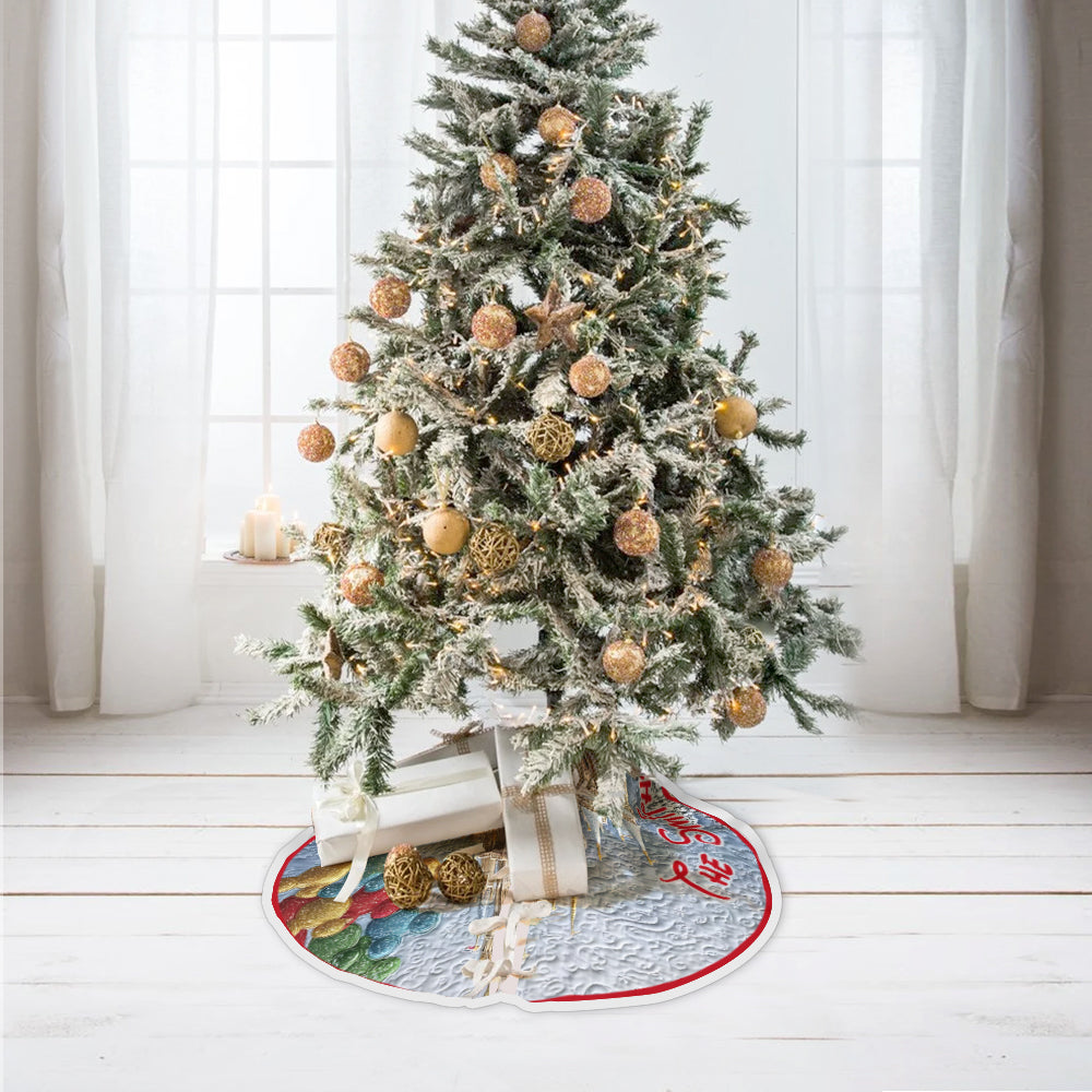 Personalized Christmas Tree Skirt with Disney Castle Design for Family Tree Skirt GradoCreations