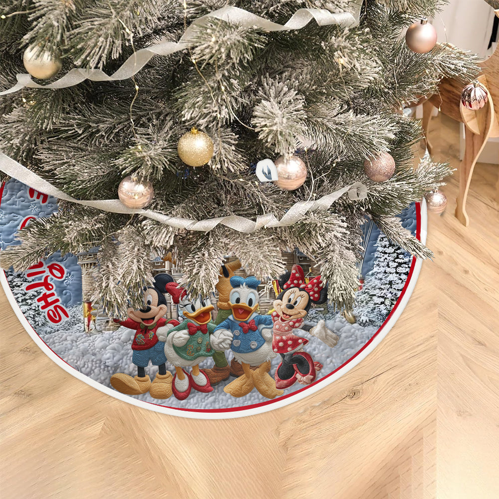 Personalized Christmas Tree Skirt with Disney Castle Design for Family Tree Skirt GradoCreations