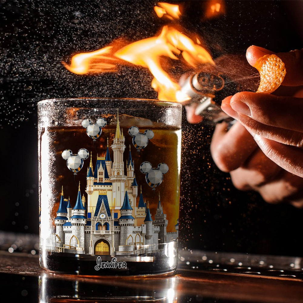 Personalized Magical Castle Whiskey Glass Custom Name Gift Whiskey Glass GradoCreations