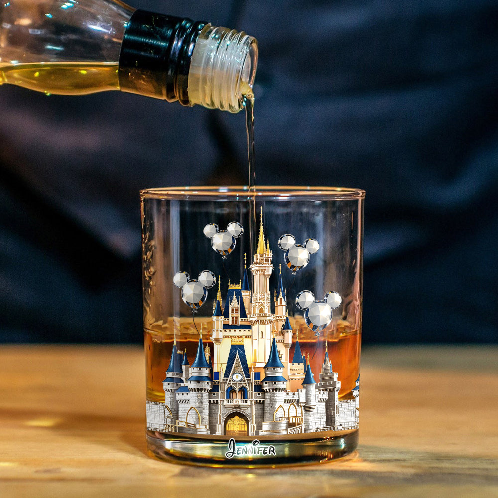Personalized Magical Castle Whiskey Glass Custom Name Gift Whiskey Glass GradoCreations