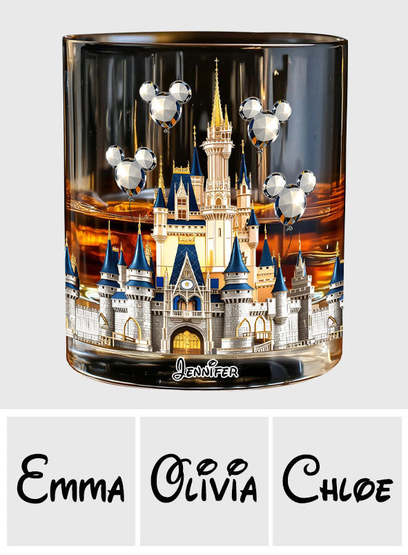 Personalized Magical Castle Whiskey Glass Custom Name Gift Whiskey Glass GradoCreations
