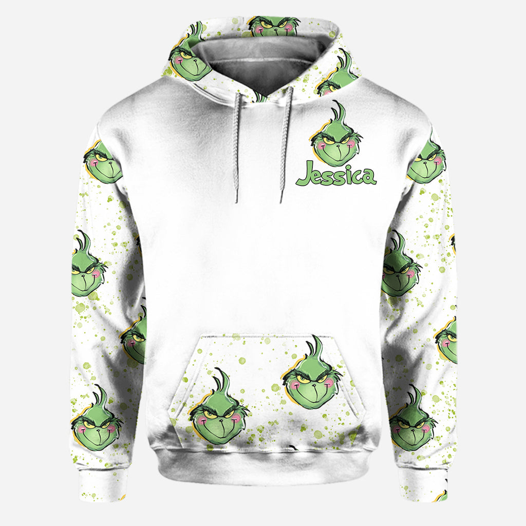 Personalized Grinch Hoodie and Leggings Set for Christmas Gift Hoodie & Leggings GradoCreations