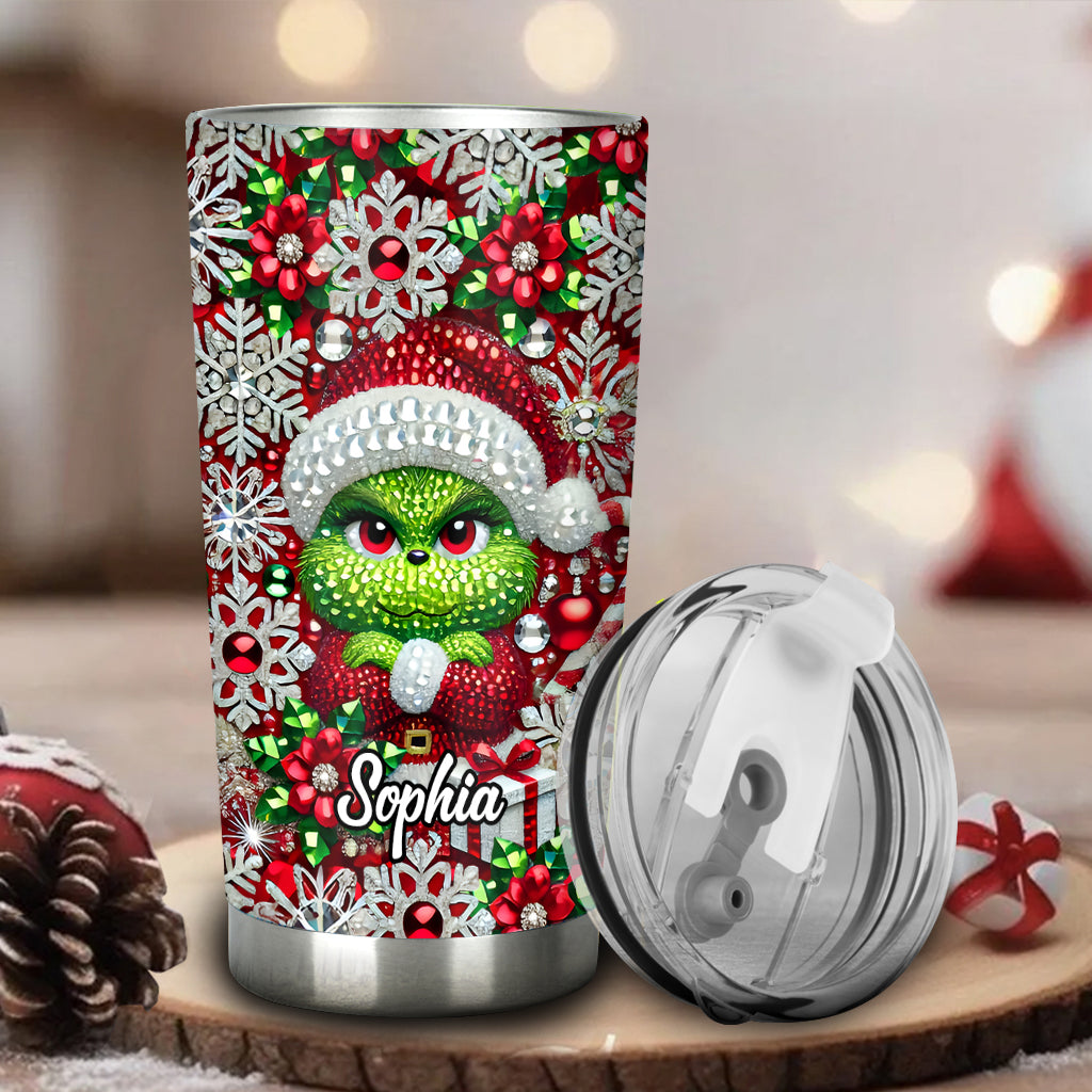 Personalized Merry Grinchmas Tumbler Custom Name Holiday Gift Tumbler GradoCreations
