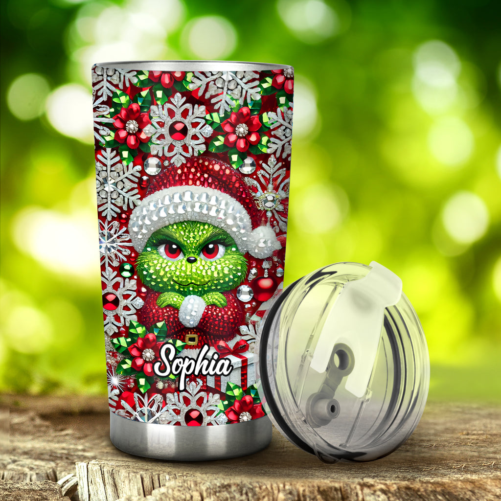 Personalized Merry Grinchmas Tumbler Custom Name Holiday Gift Tumbler GradoCreations