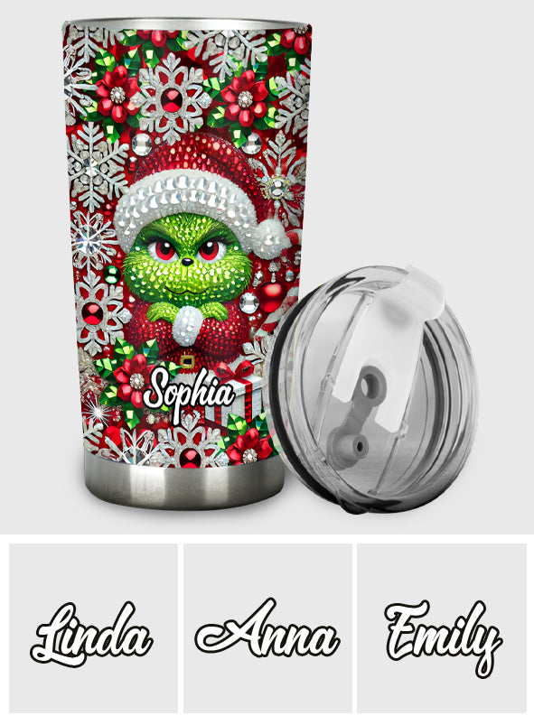 Personalized Merry Grinchmas Tumbler Custom Name Holiday Gift Tumbler GradoCreations
