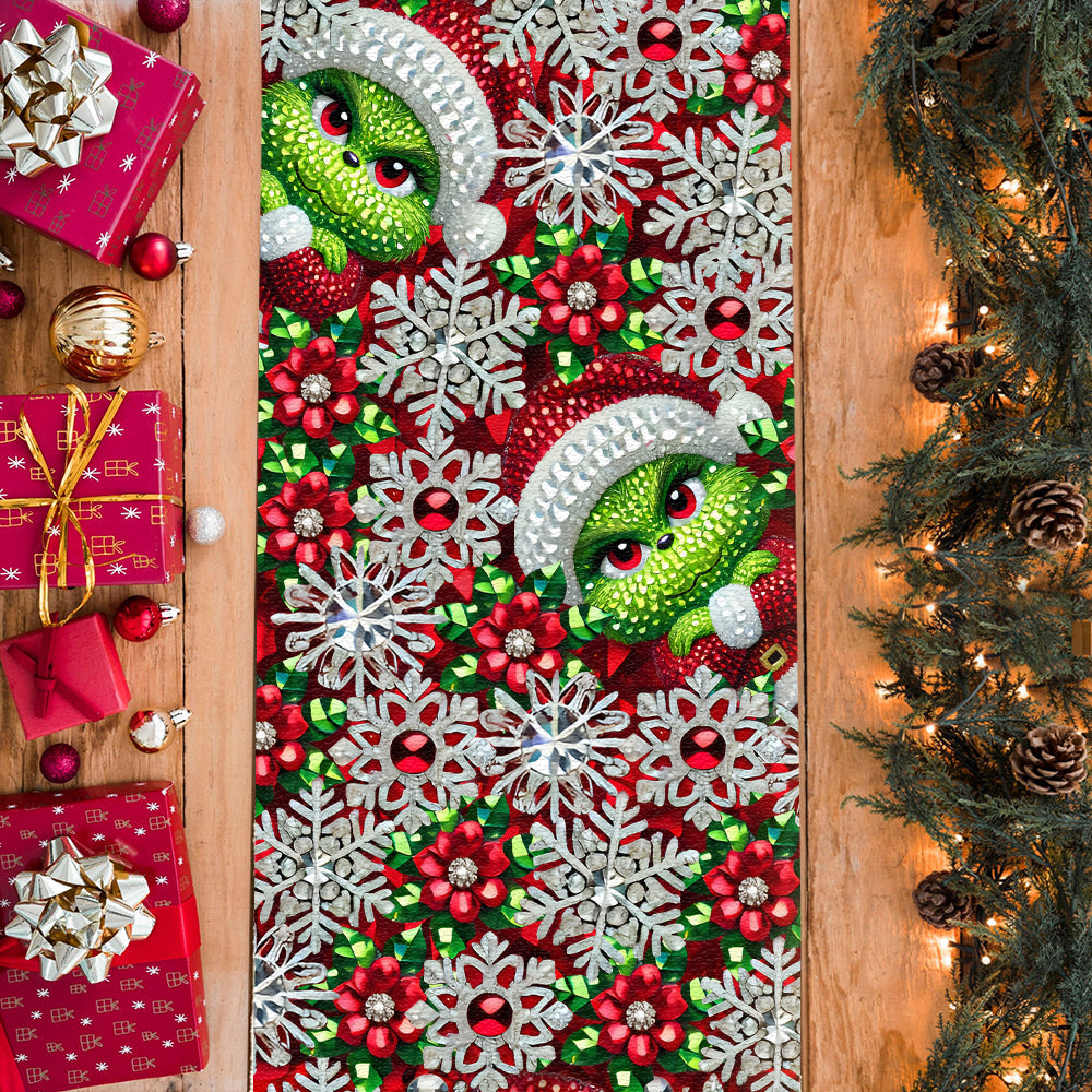 Personalized Grinchmas Table Runner Holiday Décor Gift Table Runner GradoCreations