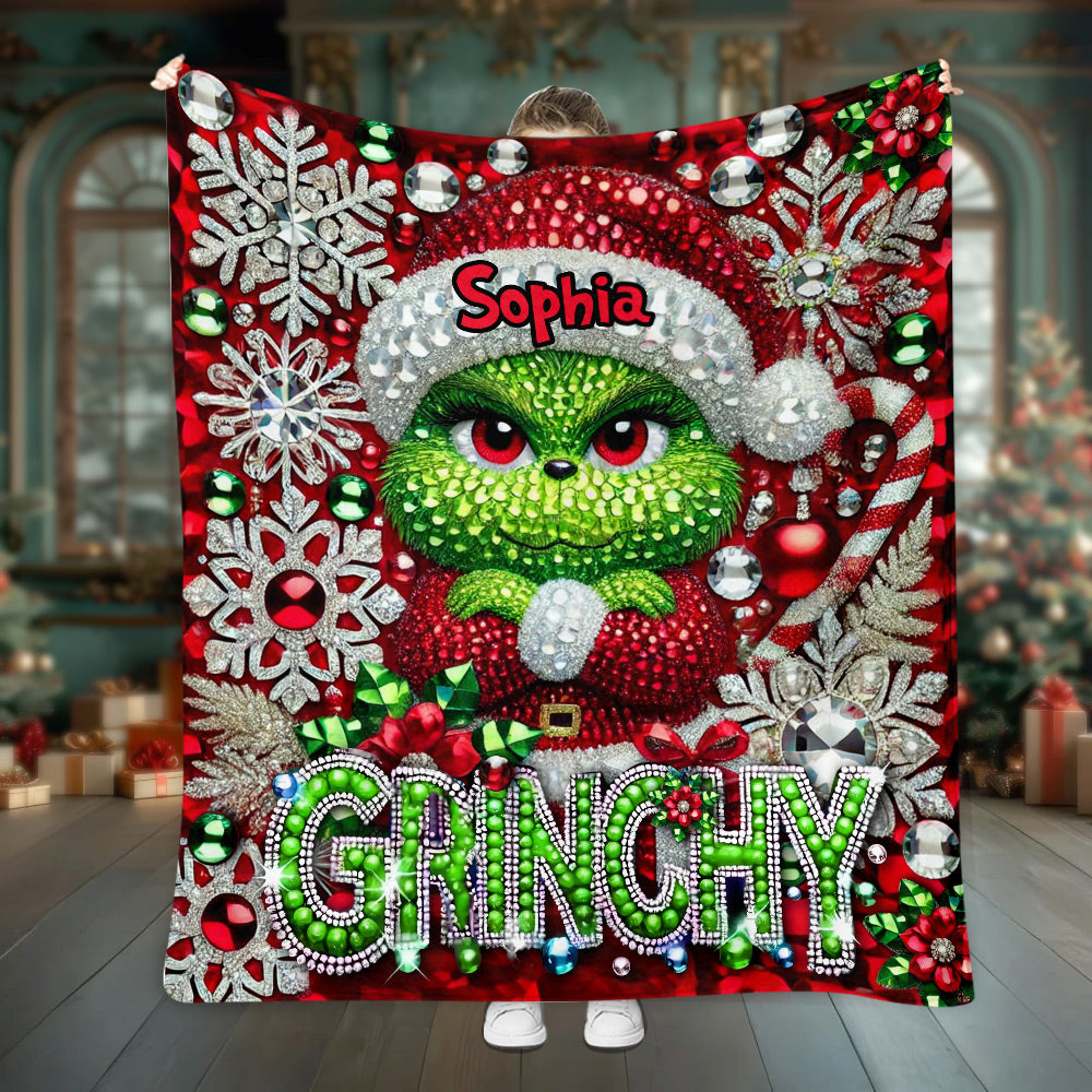 Personalized Grinchmas Blanket Custom Name Holiday Gift Blanket GradoCreations