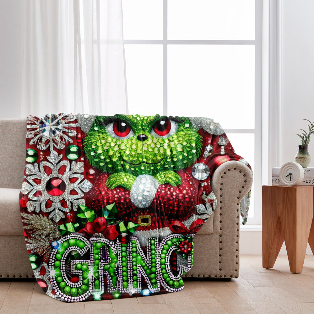 Personalized Grinchmas Blanket Custom Name Holiday Gift Blanket GradoCreations