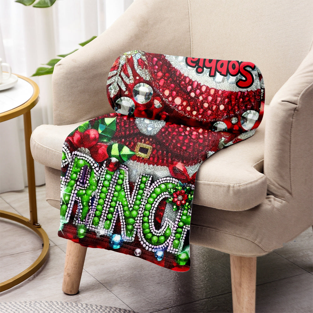 Personalized Grinchmas Blanket Custom Name Holiday Gift Blanket GradoCreations