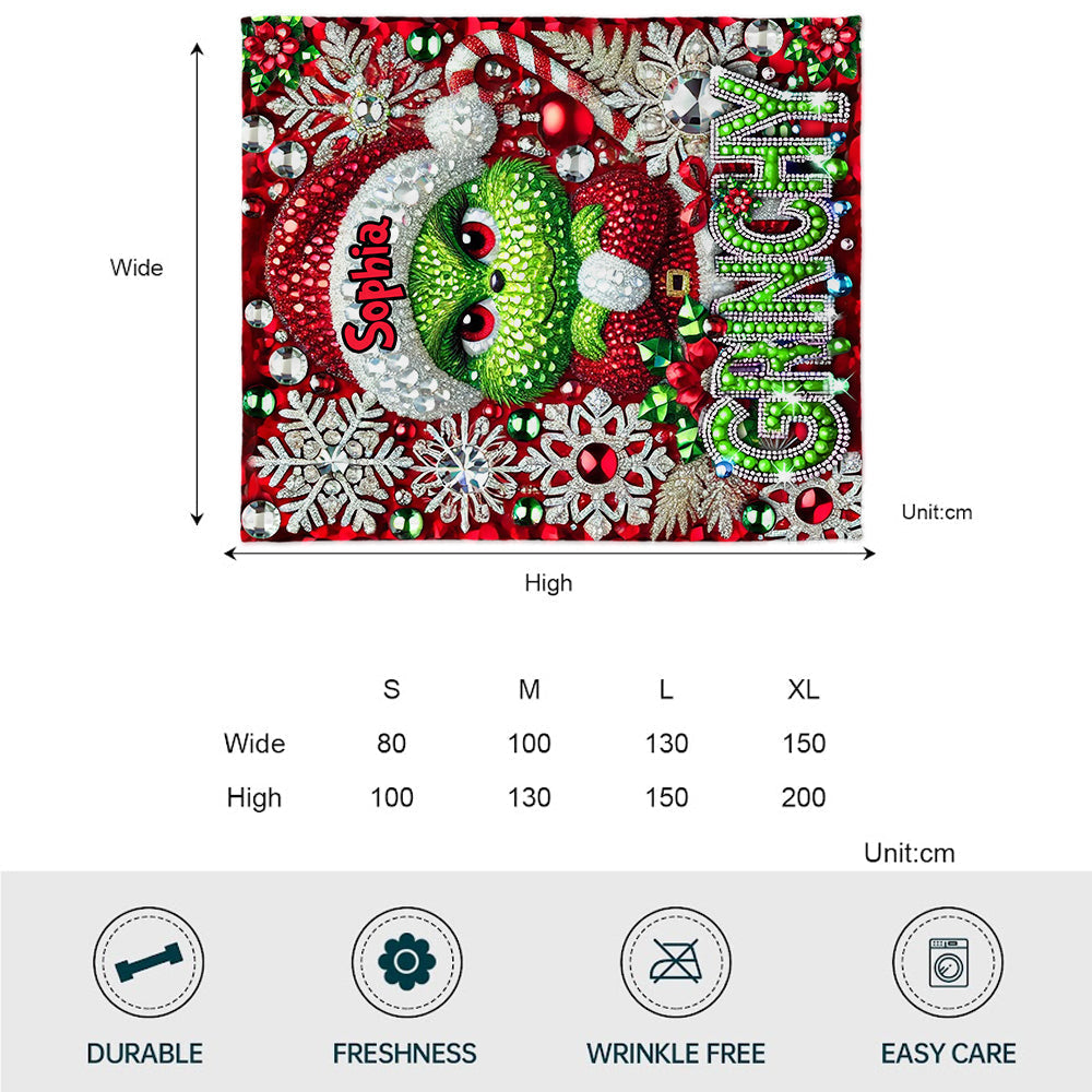 Personalized Grinchmas Blanket Custom Name Holiday Gift Blanket GradoCreations