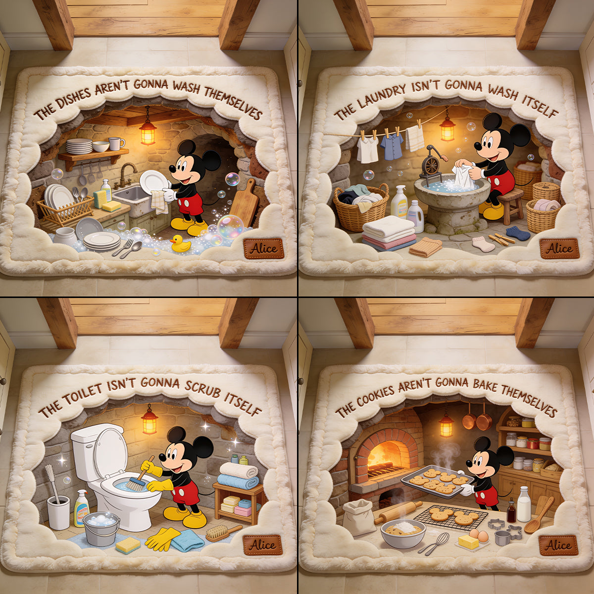 Personalized Non-Slip Tufted Rug with Disney Design for Kids Room Non-Slip Tufted Rug GradoCreations