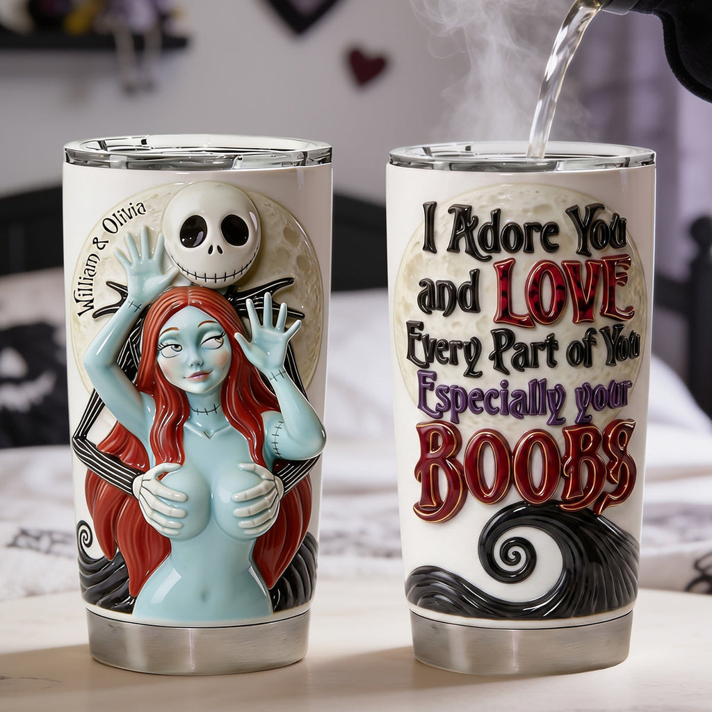 Personalized Spooky Couple Tumbler Custom Name Gift Idea Tumbler GradoCreations
