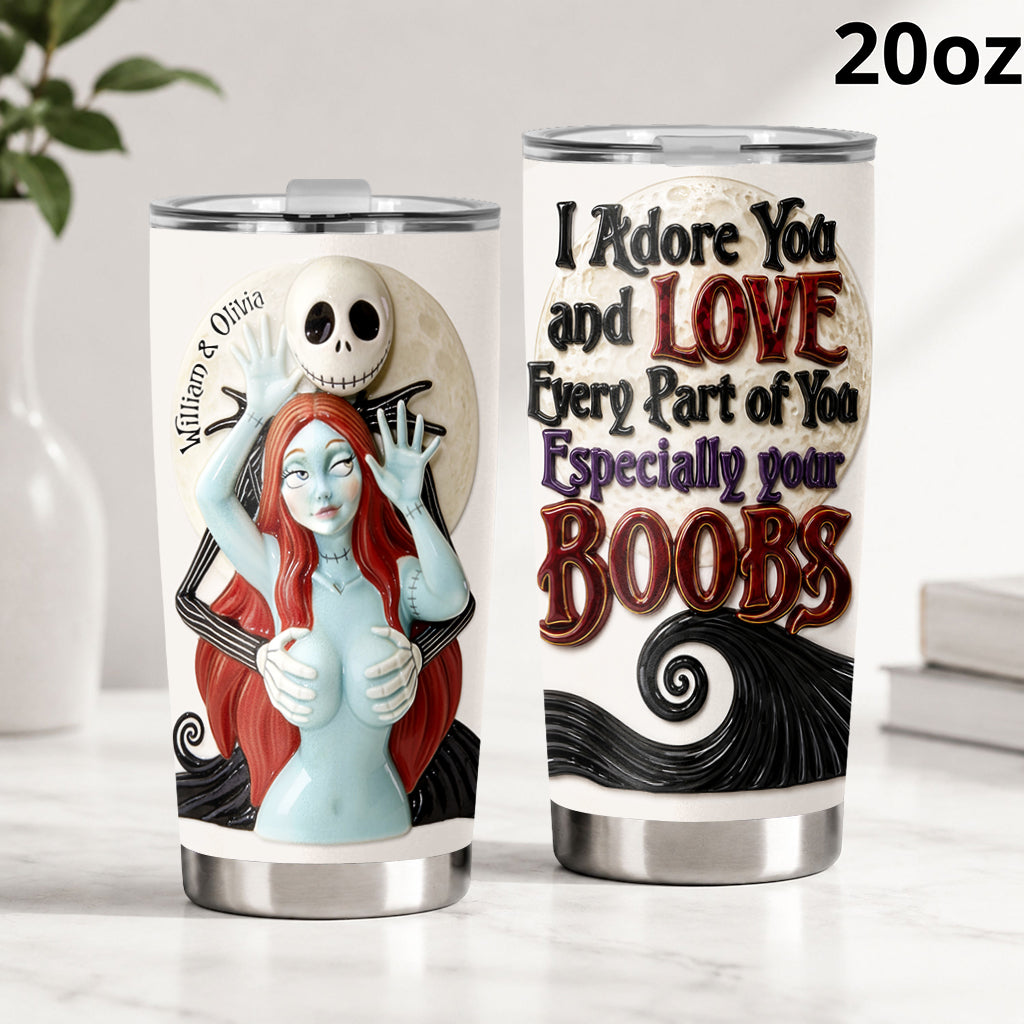 Personalized Spooky Couple Tumbler Custom Name Gift Idea Tumbler GradoCreations