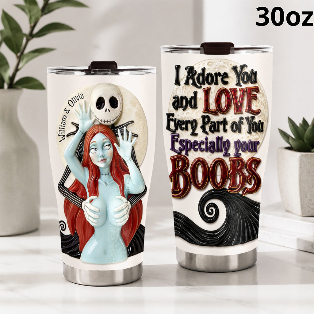 Personalized Spooky Couple Tumbler Custom Name Gift Idea Tumbler GradoCreations