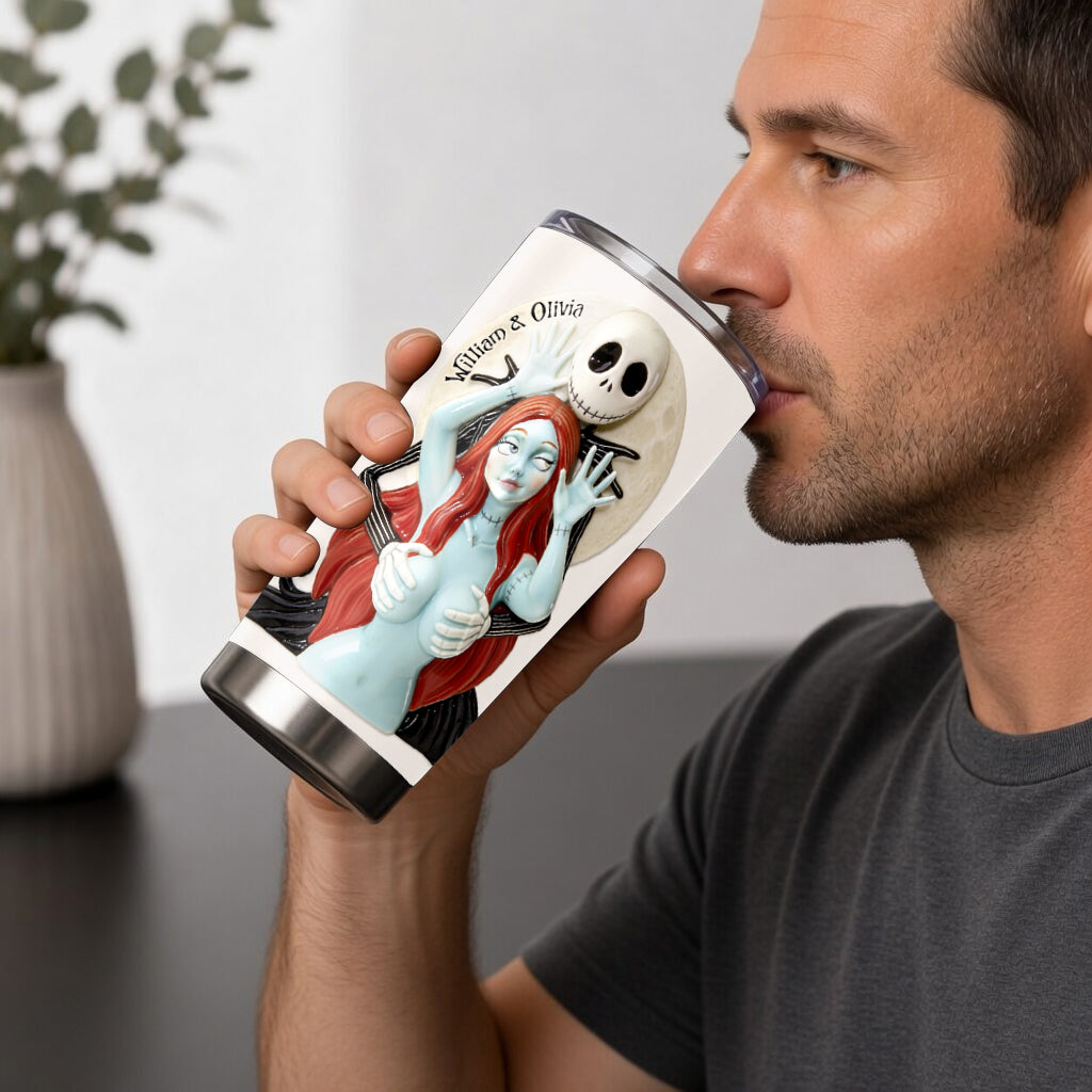 Personalized Spooky Couple Tumbler Custom Name Gift Idea Tumbler GradoCreations