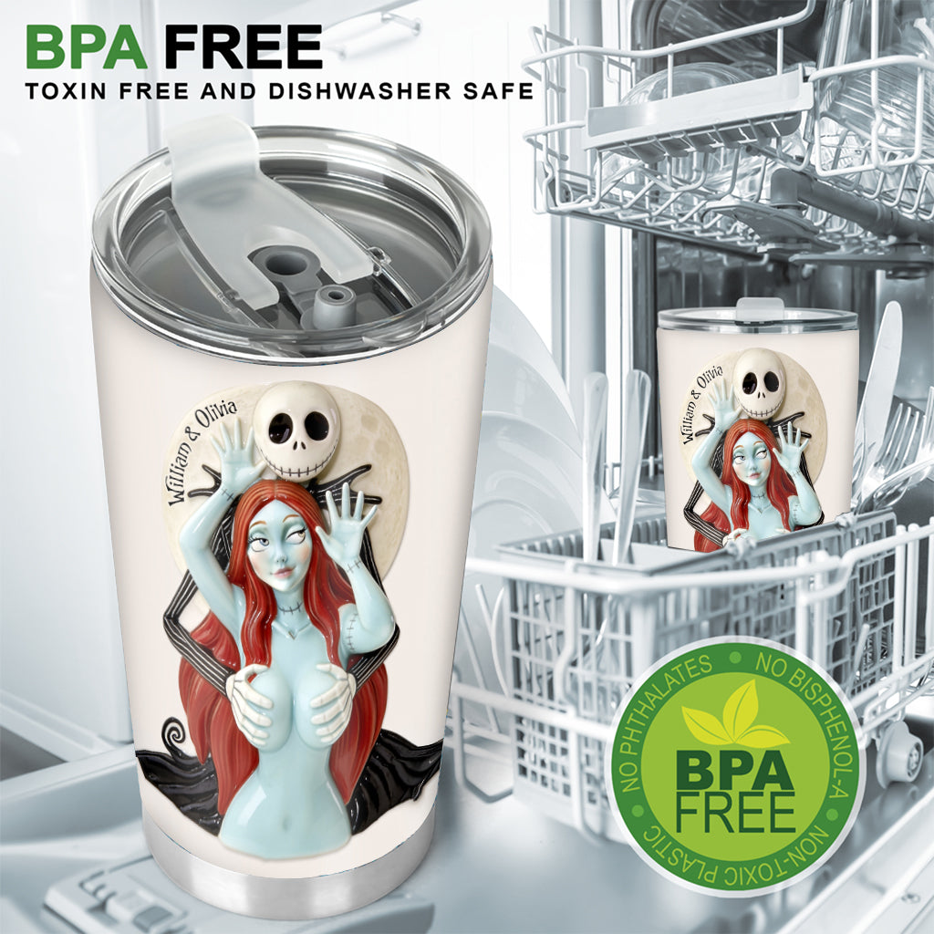 Personalized Spooky Couple Tumbler Custom Name Gift Idea Tumbler GradoCreations