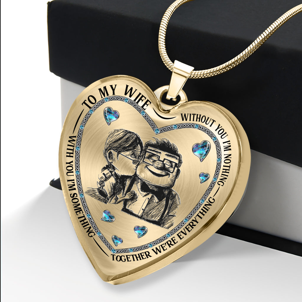Personalized Heart Pendant Necklace Custom Engraving Gift for Wife Heart Pendant Necklace GradoCreations