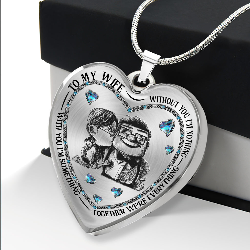 Personalized Heart Pendant Necklace Custom Engraving Gift for Wife Heart Pendant Necklace GradoCreations