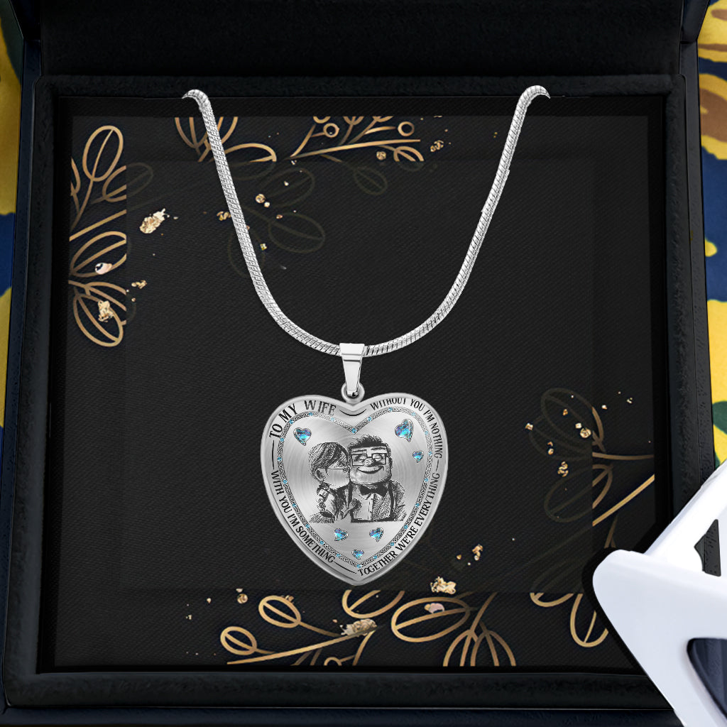 Personalized Heart Pendant Necklace Custom Engraving Gift for Wife Heart Pendant Necklace GradoCreations
