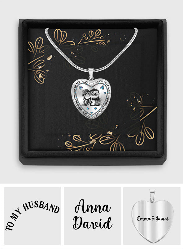 Personalized Heart Pendant Necklace Custom Engraving Gift for Wife Heart Pendant Necklace GradoCreations