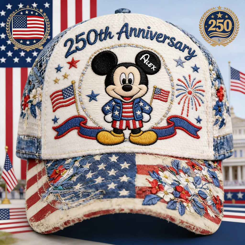 Personalized 250th Anniversary Classic Cap with Mickey Mouse Classic Cap GradoCreations