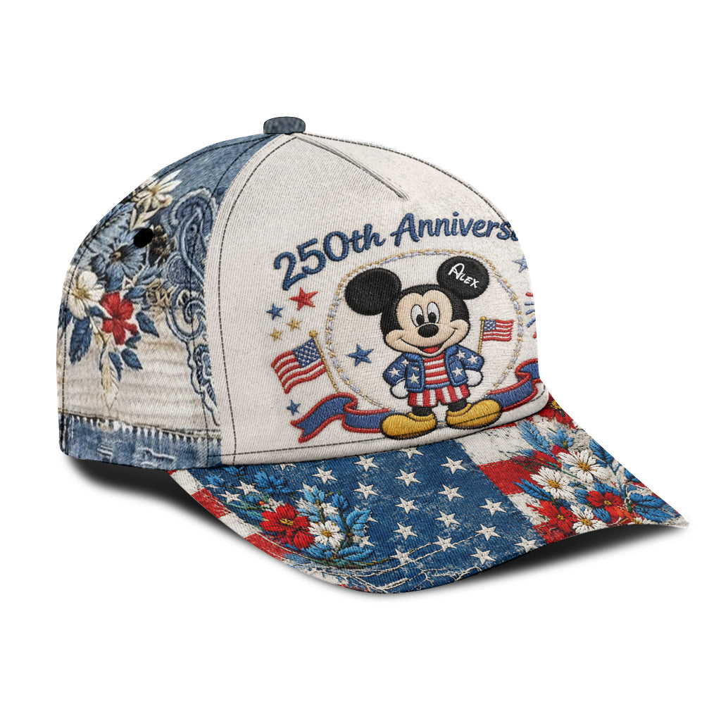 Personalized 250th Anniversary Classic Cap with Mickey Mouse Classic Cap GradoCreations