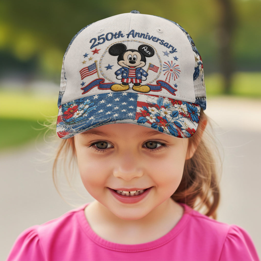 Personalized 250th Anniversary Classic Cap with Mickey Mouse Classic Cap GradoCreations