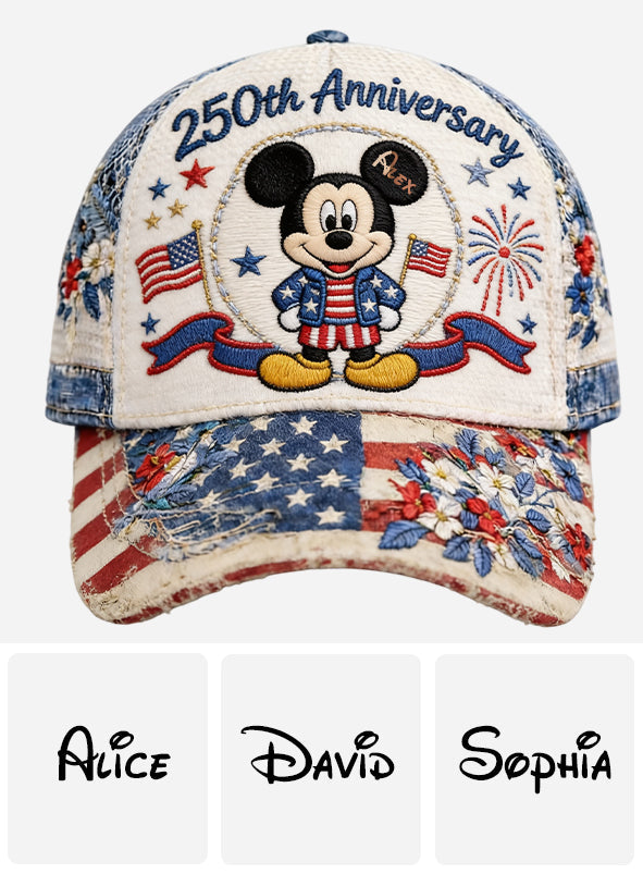 Personalized 250th Anniversary Classic Cap with Mickey Mouse Classic Cap GradoCreations