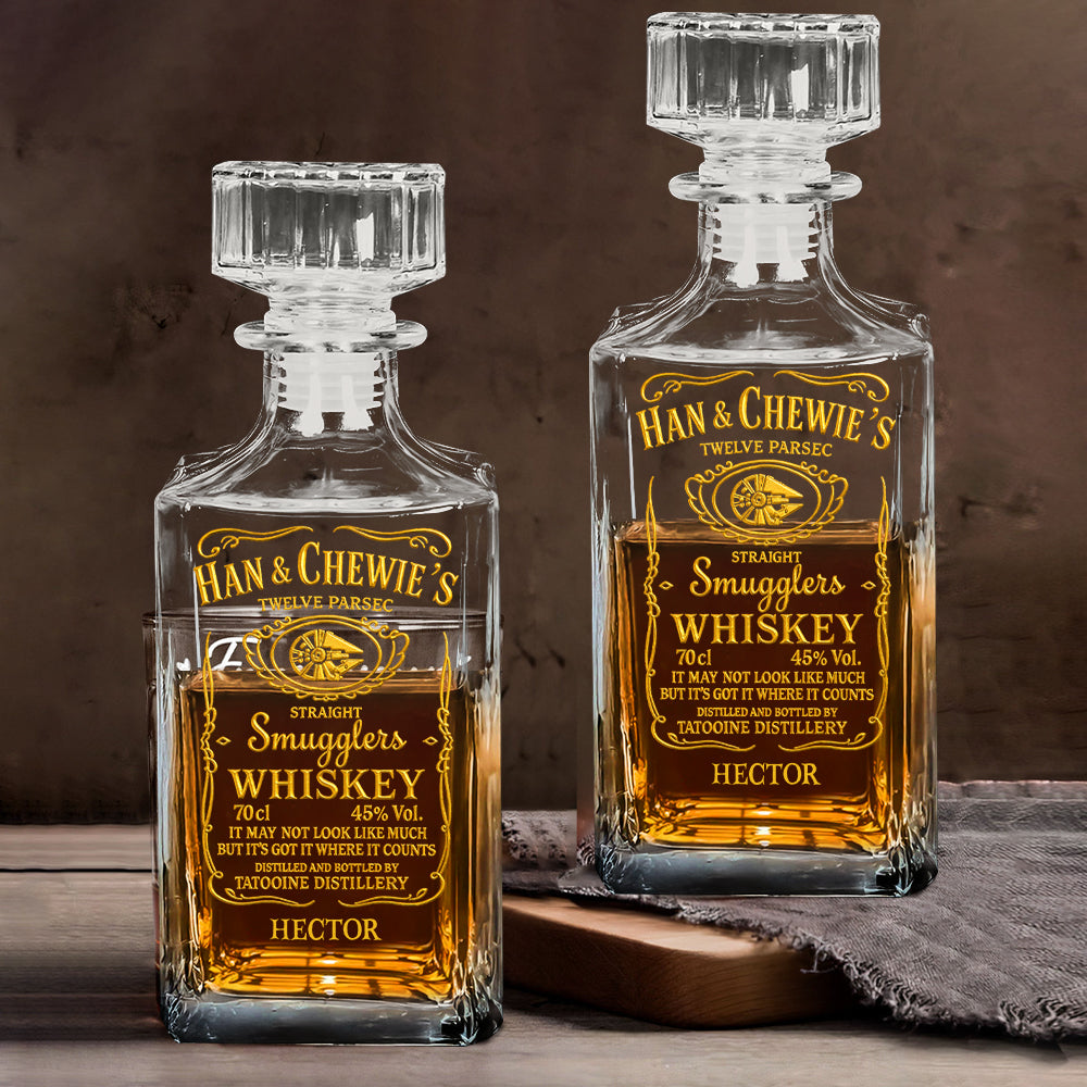 Personalized Whiskey Decanter Set with Custom Name Gift for Dad Whiskey Decanter Set GradoCreations