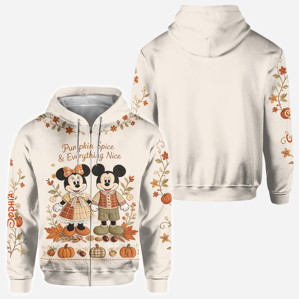 Personalized Cartoon Mouse Autumn Vibes All Over Shirt for Kids All Over Shirt GradoCreations