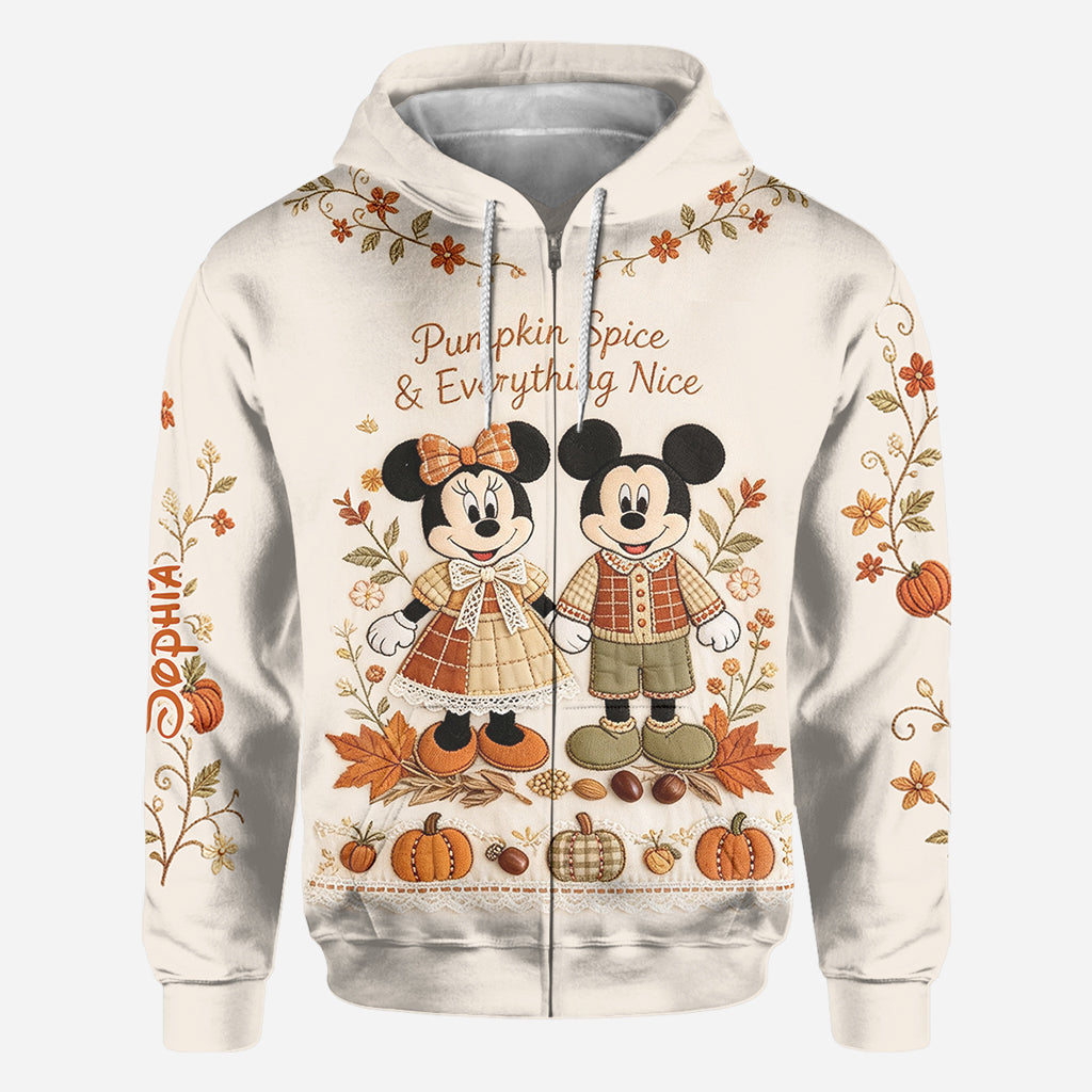 Personalized Cartoon Mouse Autumn Vibes All Over Shirt for Kids All Over Shirt GradoCreations