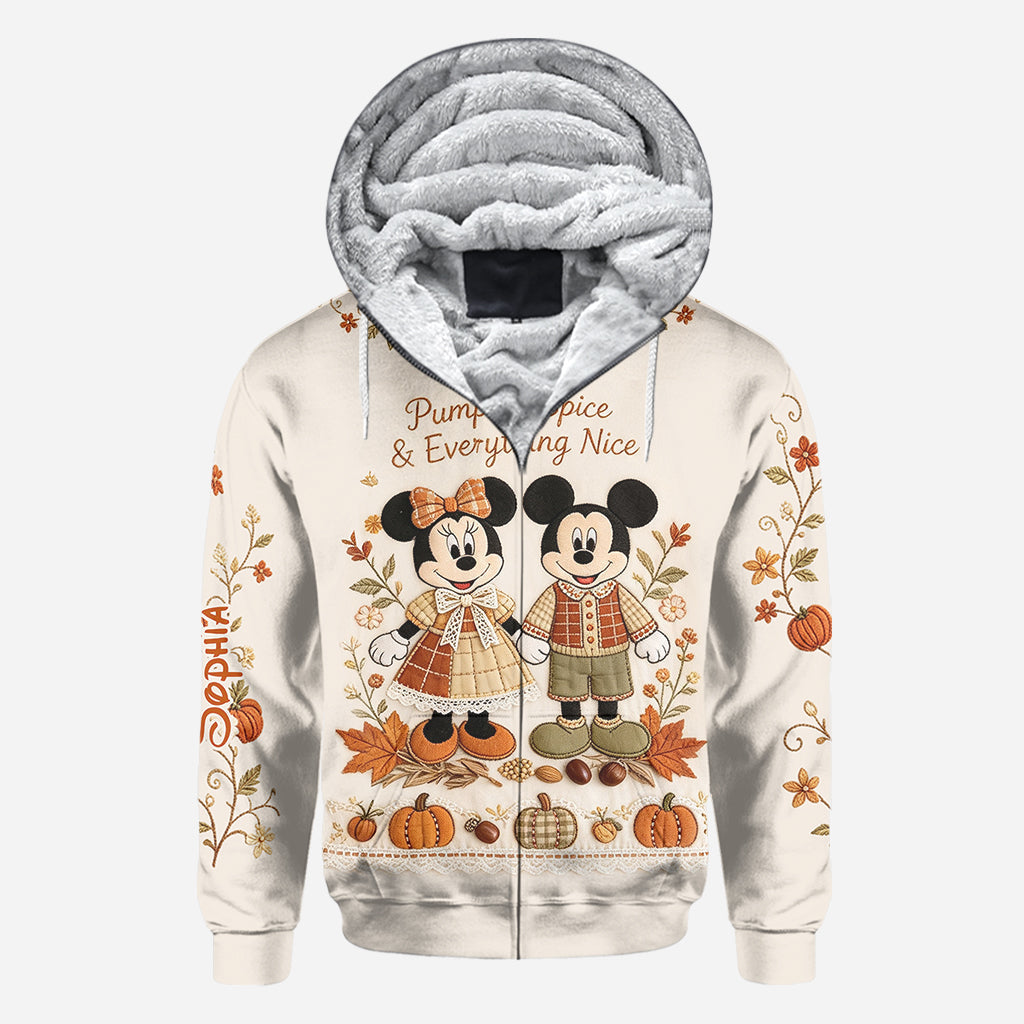 Personalized Cartoon Mouse Autumn Vibes All Over Shirt for Kids All Over Shirt GradoCreations