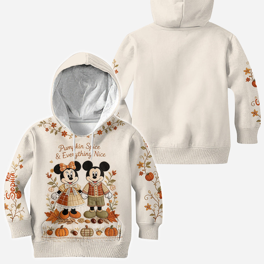 Personalized Cartoon Mouse Autumn Vibes All Over Shirt for Kids All Over Shirt GradoCreations