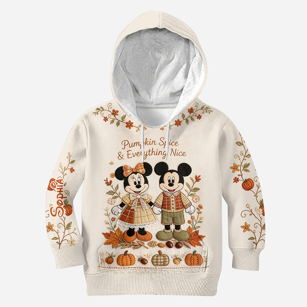 Personalized Cartoon Mouse Autumn Vibes All Over Shirt for Kids All Over Shirt GradoCreations