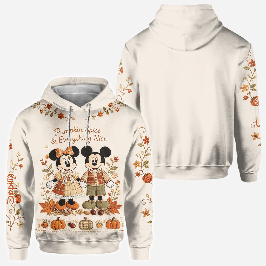 Personalized Cartoon Mouse Autumn Vibes All Over Shirt for Kids All Over Shirt GradoCreations