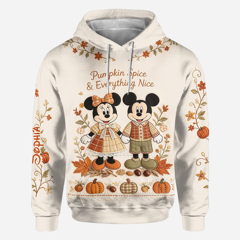 Personalized Cartoon Mouse Autumn Vibes All Over Shirt for Kids All Over Shirt GradoCreations