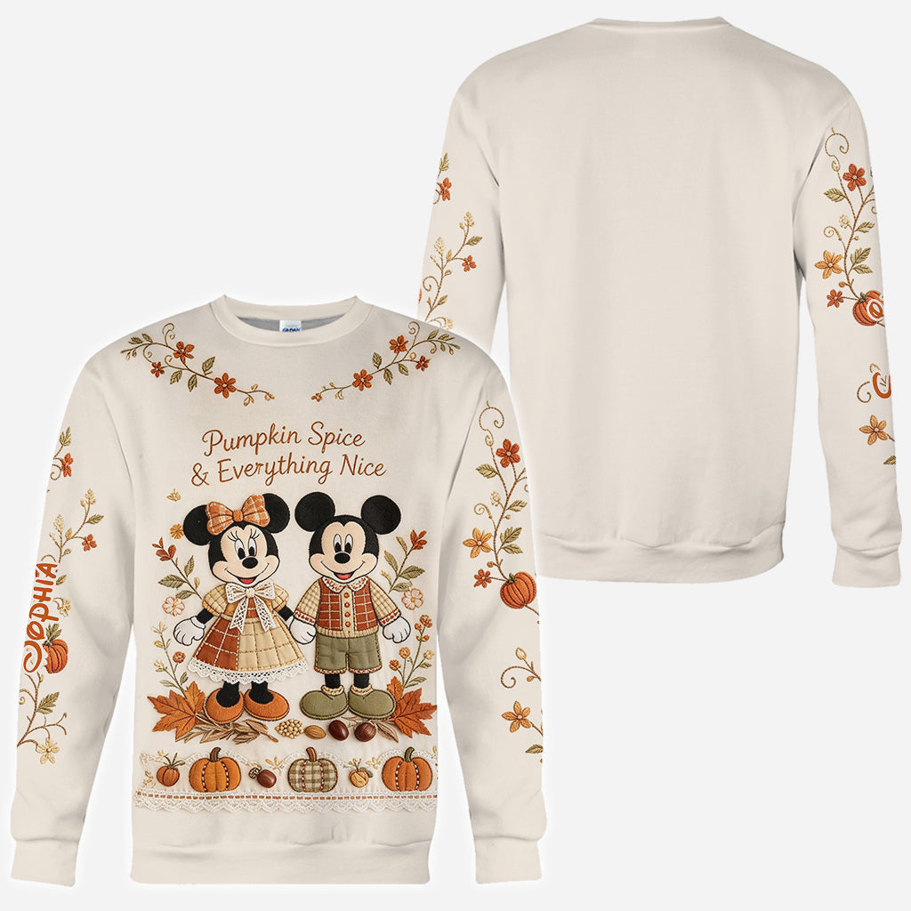 Personalized Cartoon Mouse Autumn Vibes All Over Shirt for Kids All Over Shirt GradoCreations