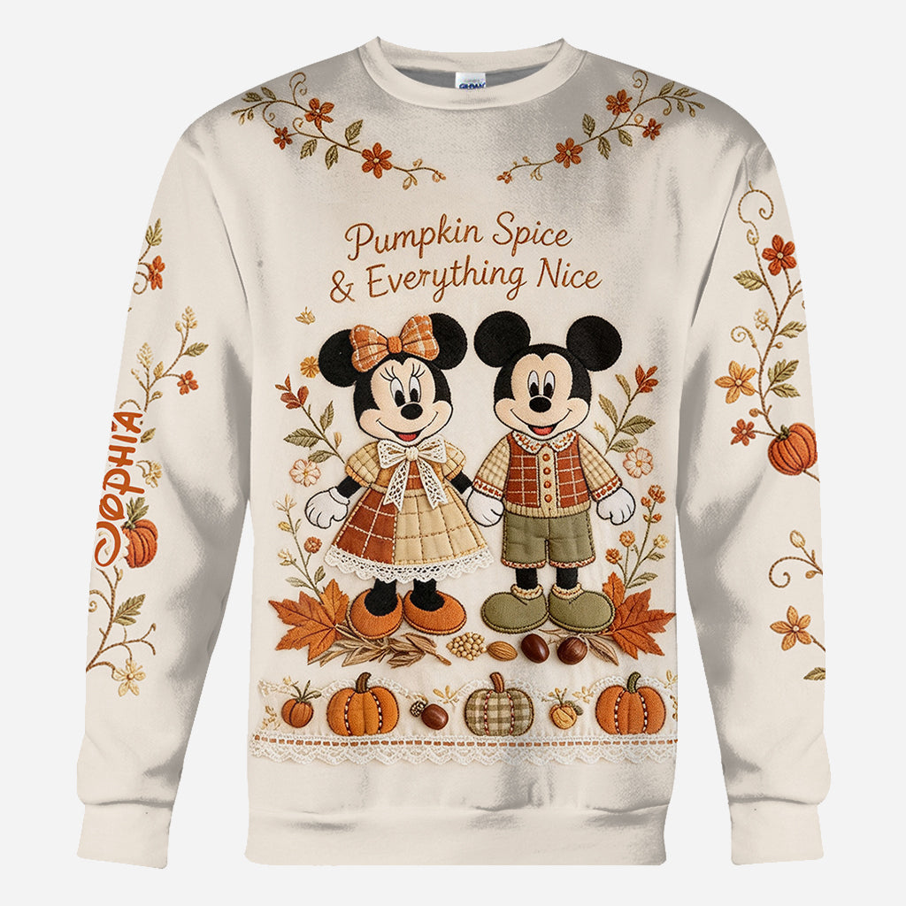 Personalized Cartoon Mouse Autumn Vibes All Over Shirt for Kids All Over Shirt GradoCreations