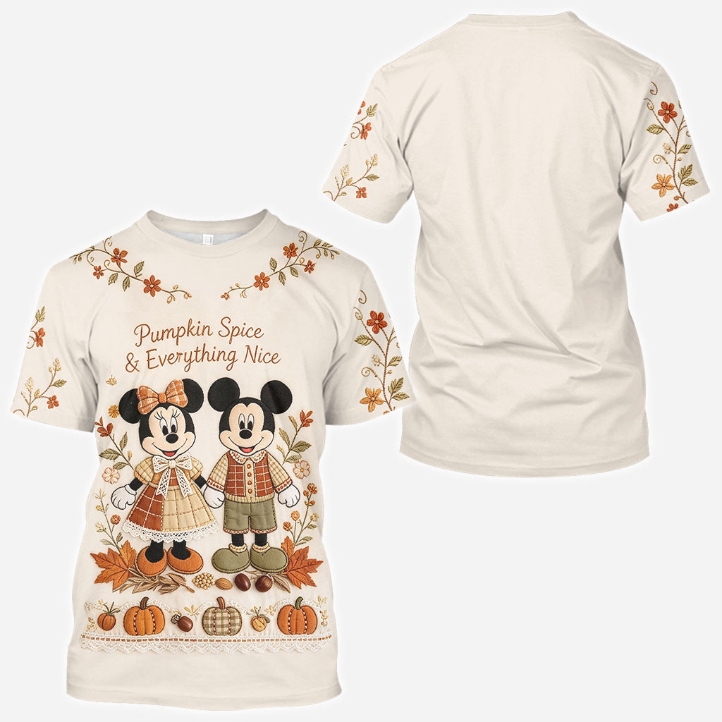 Personalized Cartoon Mouse Autumn Vibes All Over Shirt for Kids All Over Shirt GradoCreations