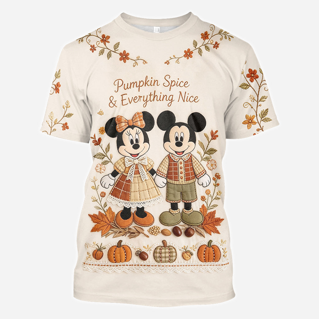 Personalized Cartoon Mouse Autumn Vibes All Over Shirt for Kids All Over Shirt GradoCreations
