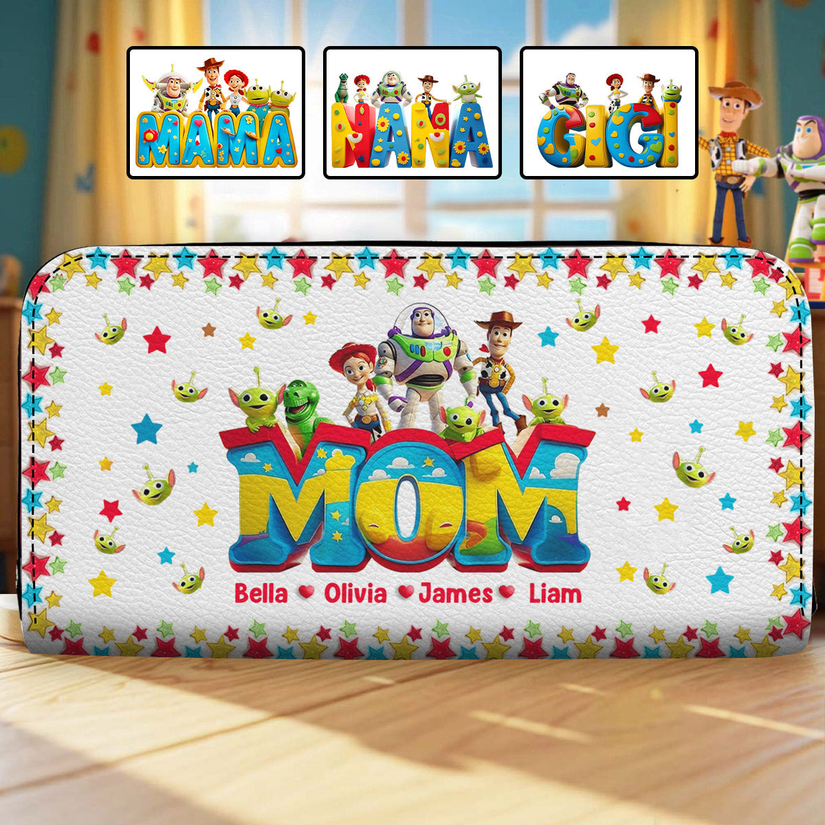 Personalized Leather Long Wallet Custom Name Gift for Mom Leather Long Wallet GradoCreations