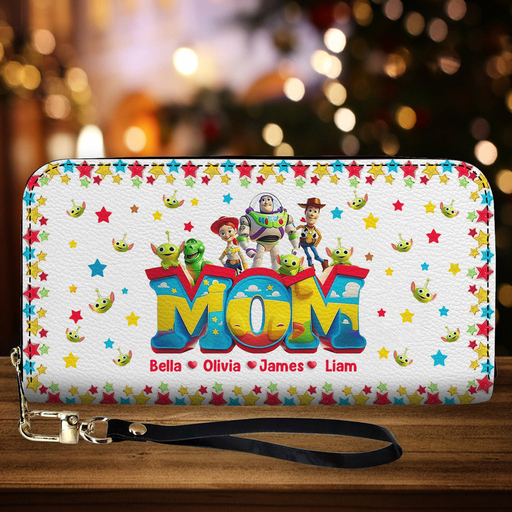 Personalized Leather Long Wallet Custom Name Gift for Mom Leather Long Wallet GradoCreations