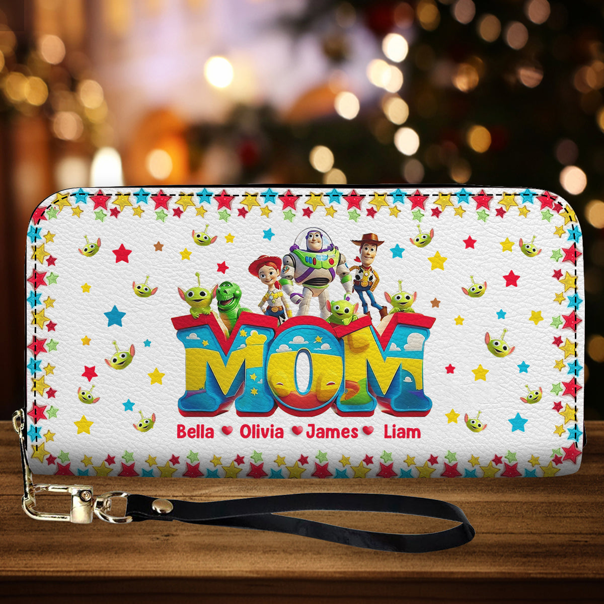 Personalized Leather Long Wallet Custom Name Gift for Mom Leather Long Wallet GradoCreations