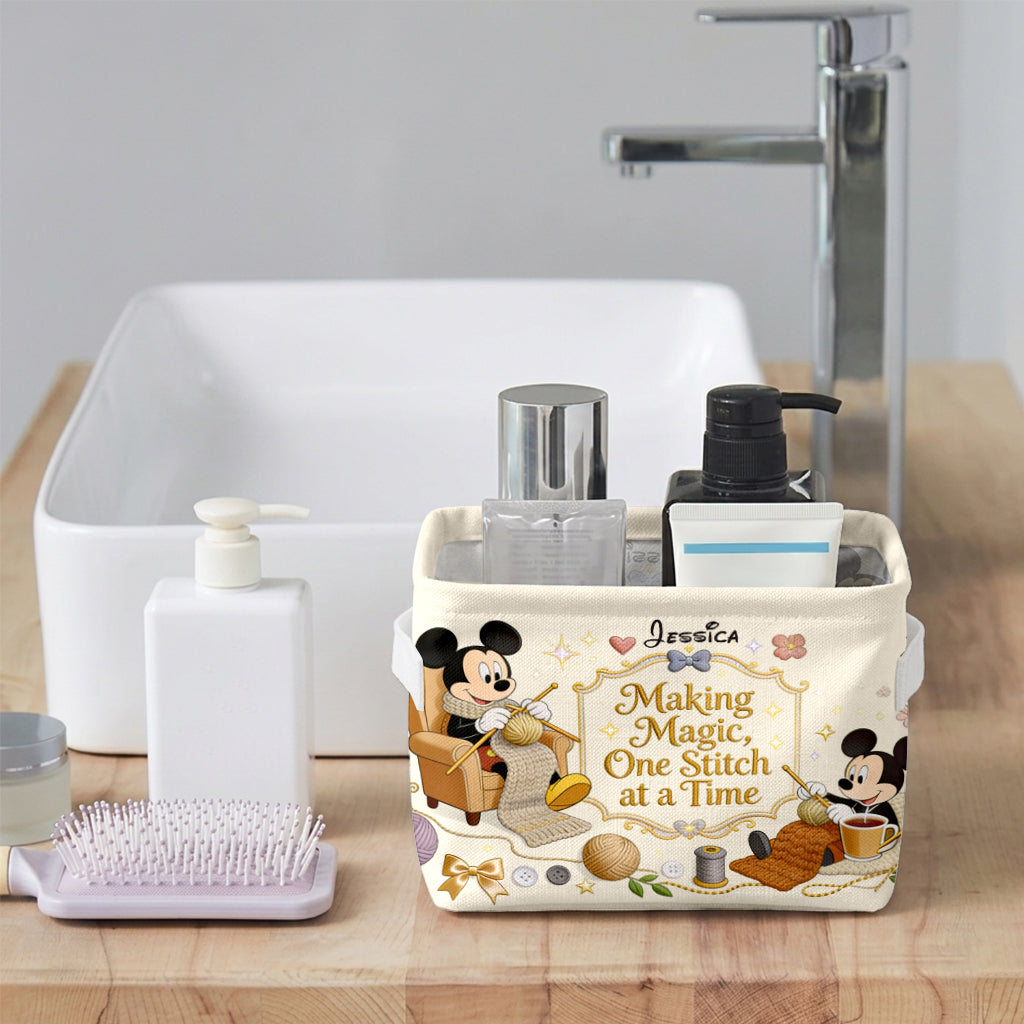 Personalized Storage Basket with Mickey Mouse Design for Home Organization Rectangle Storage Basket GradoCreations