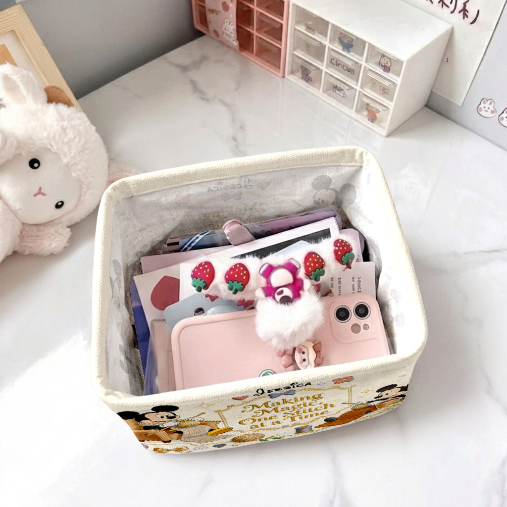 Personalized Storage Basket with Mickey Mouse Design for Home Organization Rectangle Storage Basket GradoCreations
