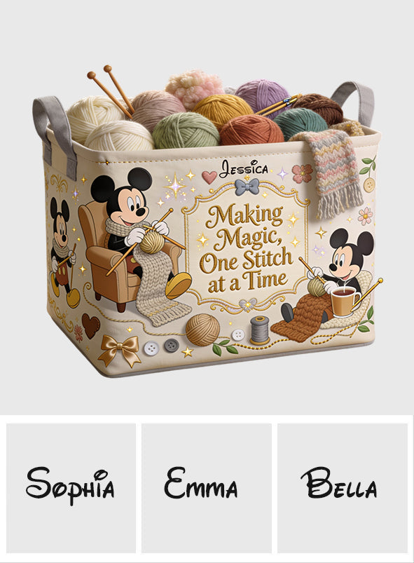 Personalized Storage Basket with Mickey Mouse Design for Home Organization Rectangle Storage Basket GradoCreations
