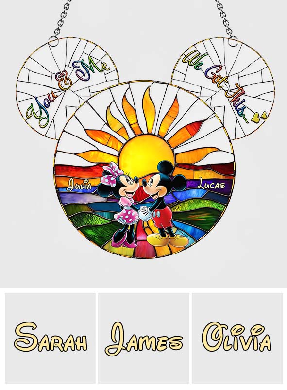 Personalized Mickey & Minnie Mouse Suncatcher Ornament Gift Window Hanging Suncatcher Ornament GradoCreations