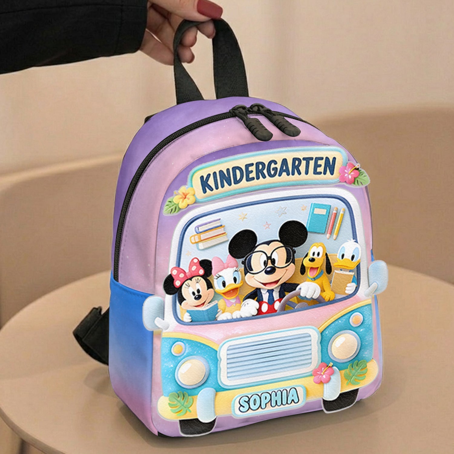 Personalized Kids Back To School Leather Patch Backpack Changeable Leather Patch Backpack GradoCreations
