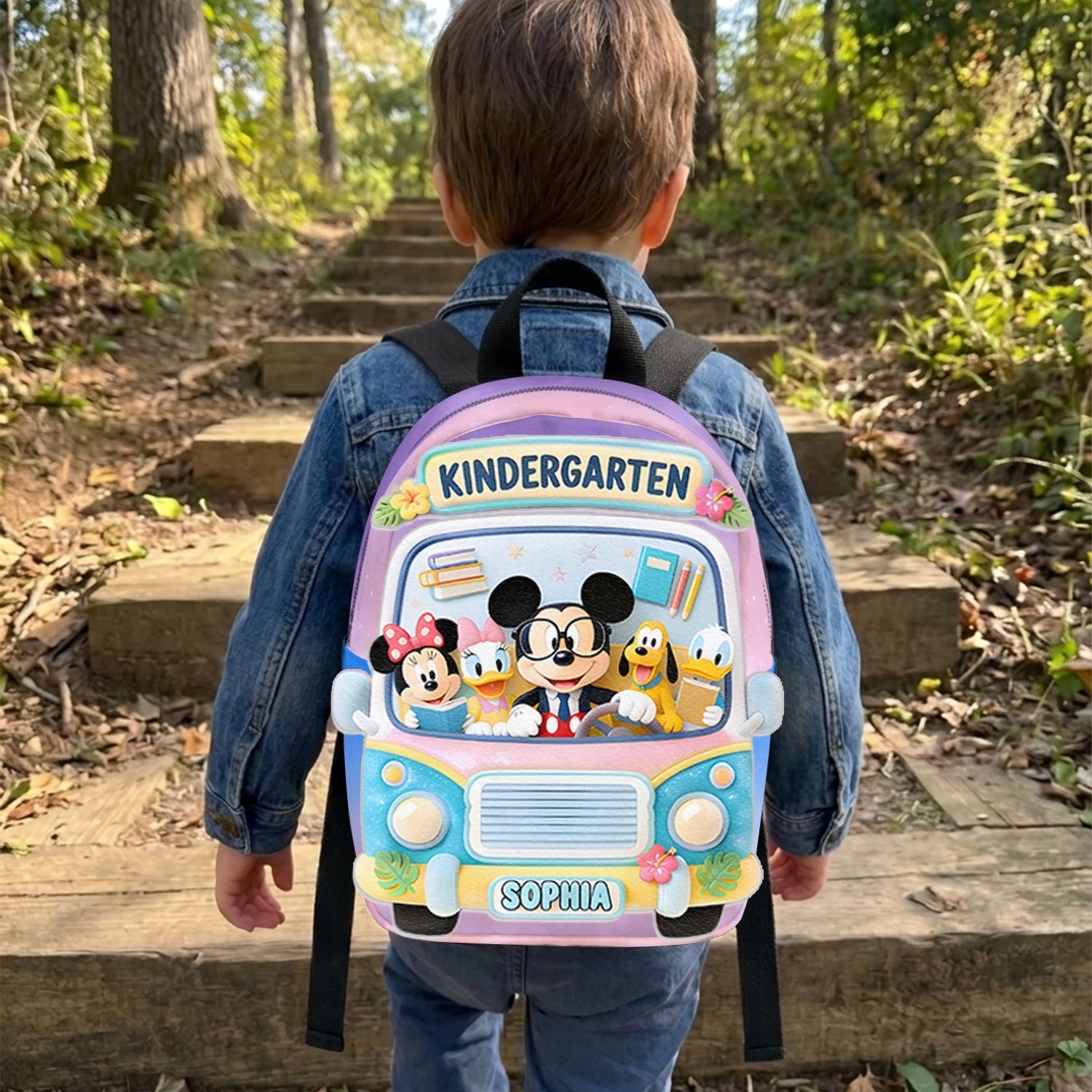 Personalized Kids Back To School Leather Patch Backpack Changeable Leather Patch Backpack GradoCreations